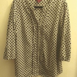 212 Black and White Dress Shirt Hidden Panel Button Up